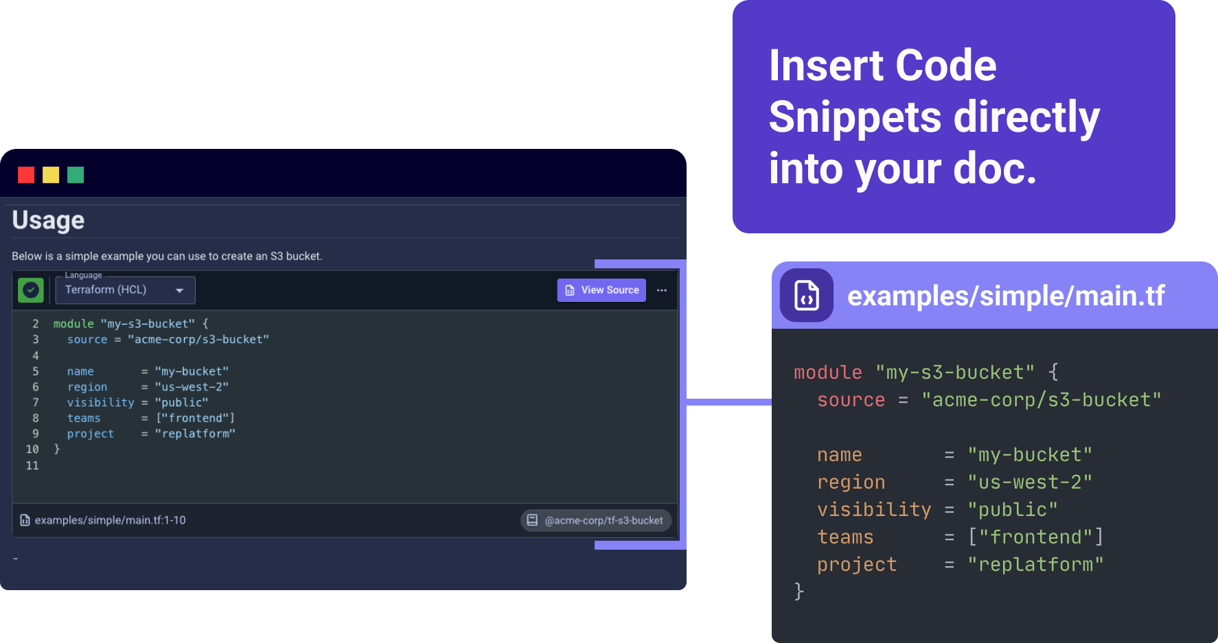 An overview of a code snippet in a JoggrDoc